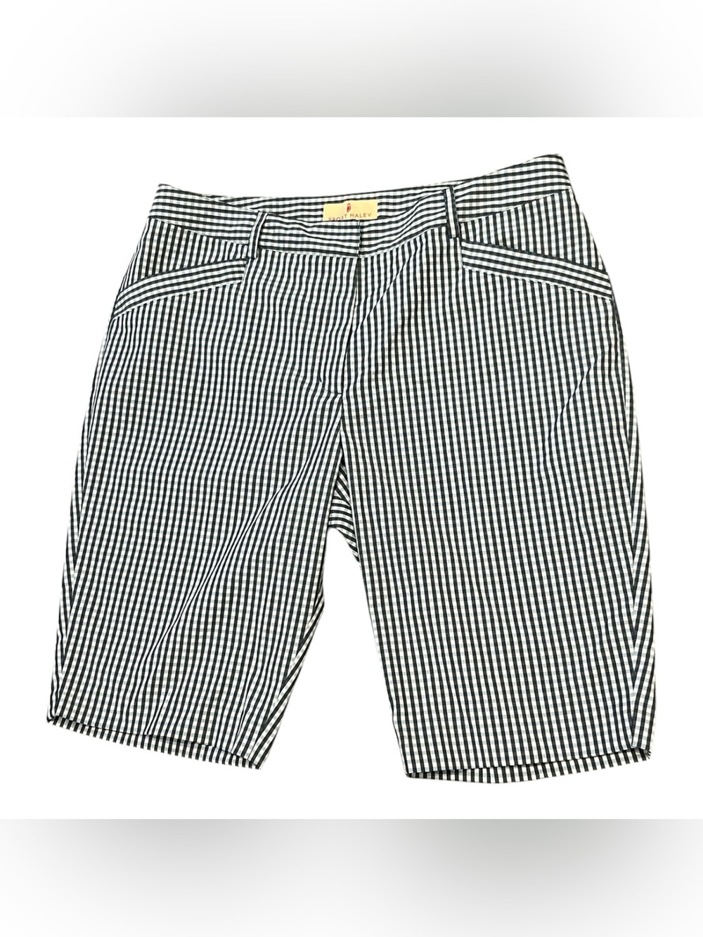 Sport Haley Navy, Blue, and White Gingham Checkered Women's Bermuda Shorts Sz 12